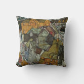クレセント・オブ・ハウシズII、アイランド・タウンby Egon Schiele クッション (正面)