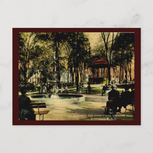 クレセント・パーク、シェネクタディ、NY c1910ヴィンテージ ポストカード (正面)