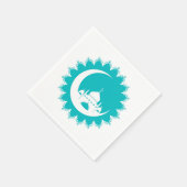 クレセント・ムーン・ラマダンの白いモスク、青 スタンダードカクテルナプキン (角)