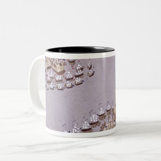 クレタおよびサモスのプレートの島のための戦い ツートーンマグカップ (正面左)