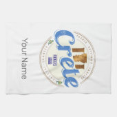 クレタアイランドギリシャレトロヴィンテージホリディ土産 キッチンタオル (横)