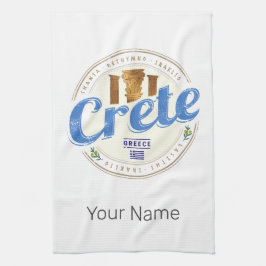 クレタアイランドギリシャレトロヴィンテージホリディ土産 キッチンタオル