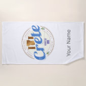 クレタアイランドギリシャレトロヴィンテージホリディ土産 ビーチタオル (正面)