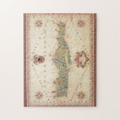 クレタアイランドギリシャヴィンテージ装飾地図 ジグソーパズル (縦)