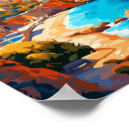 クレタギリシャのヴィンテージ旅行の場所イラストレーション ポスター (角)