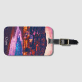 クレタギリシャの島の水の色絵画の ラゲッジタグ (正面横)