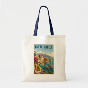 クレタギリシャイラスト旅行アートヴィンテージ トートバッグ