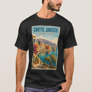 クレタギリシャイラスト旅行アートヴィンテージ Tシャツ