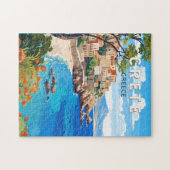 クレタギリシャントラベルアートヴィンテージ ジグソーパズル (横)