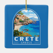 クレタギリシャントラベルアートヴィンテージ セラミックオーナメント (裏面)