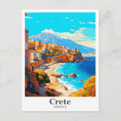 クレタギリシャヴィンテージトラベルポートレート ポストカード (正面)