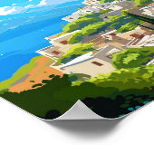 クレタギリシャヴィンテージ旅行イラストレーション ポスター (角)