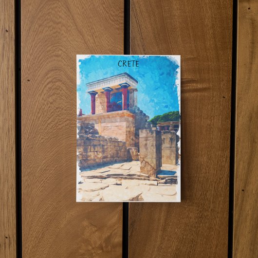 クレタギリシャ古代の神殿の水色 ポストカード