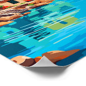 クレタギリシャ旅行アートヴィンテージイラストレーション ポスター (角)