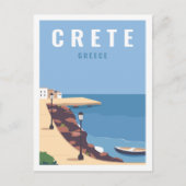 クレタギリシャ有名な旅行プレイスイラストレーション ポストカード (正面)