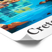 クレタギリシャ美術ヴィンテージトラベルイラストレーション ポスター (角)