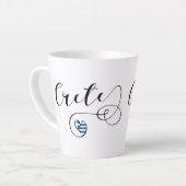 クレタハート国旗、ギリシャ、クレタン カフェラテマグ (左アングル)