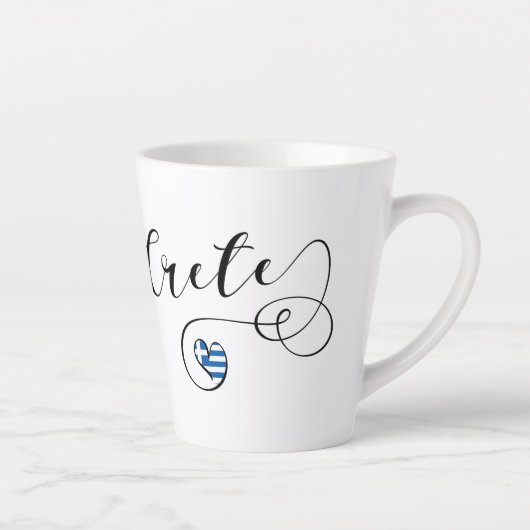 クレタハート国旗、ギリシャ、クレタン カフェラテマグ (右)