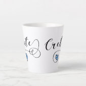 クレタハート国旗、ギリシャ、クレタン カフェラテマグ (正面)