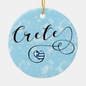 クレタハート国旗、ギリシャ、クレタン セラミックオーナメント (正面)