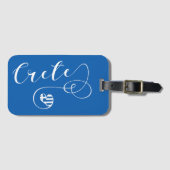 クレタハート国旗、ギリシャ、クレタン ラゲッジタグ (正面横)