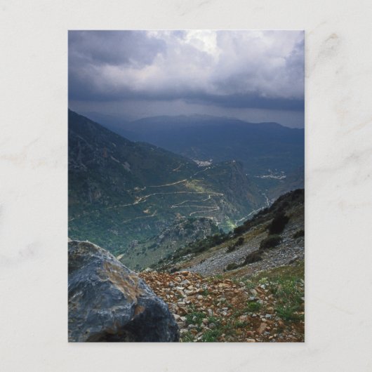 クレタ島の山の峡谷 ポストカード (正面)
