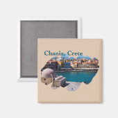 クレタ島キャニア:ヴェネツィア港 マグネット (正面/裏面)