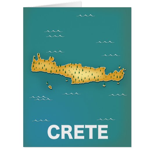 クレタ島地図トラベルポスター (正面)