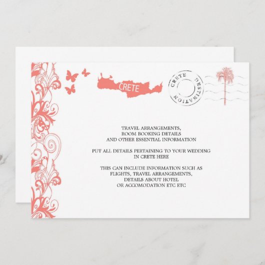 クレタ島挙式旅行ガイド 招待状 (正面/裏面)