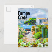 クレタ島旅行のはがきアート クレタ ギリシャ 旅行アート ポストカード (正面/裏面)
