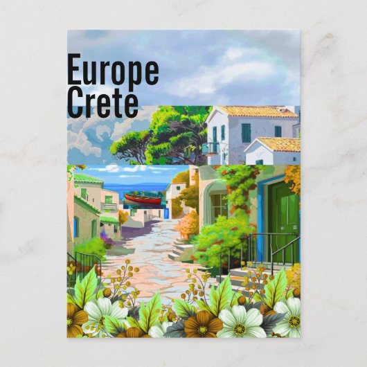 クレタ島旅行のはがきアート クレタ ギリシャ 旅行アート ポストカード (正面)