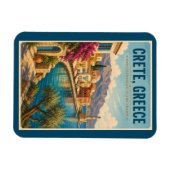 クレタ ギリシャ イラスト 旅行 アート ヴィンテージ マグネット (横)