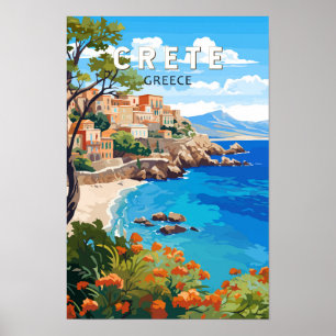 クレタ ギリシャ 旅行 アート ヴィンテージ ポスター