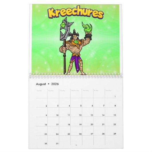 クレチャー – デッキ2 カレンダー (8月 2026)