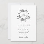 クレッお洒落ト |モノクロ結婚の 招待状 (正面)