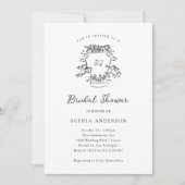 クレッお洒落ト | 白黒ブライダルシャワー 招待状 (正面)