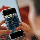 クレッエレガントセントムーン天結婚星：青(&金ゴールド) 招待状