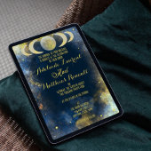 クレッエレガントセントムーン天結婚星：青(&金ゴールド) 招待状