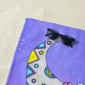 クレッファンシーセント衛星顔明るい色パープル ビーチタオル (インサイチュ)