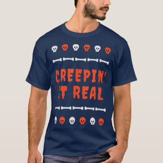 クレピ実在ンItハロウィンパ ン気味悪いスケルトンBo Tシャツ