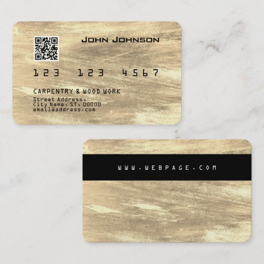 クレフェイクジットまたはデビット·カードが木に見える 名刺 (正面/裏面)