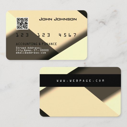 クレフェイクジットカードまたはデビットカードは幾何学的に見える 名刺 (正面/裏面)