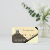 クレフェイクジットカードまたはデビットカードは幾何学的に見える 名刺 (スタンド正面)