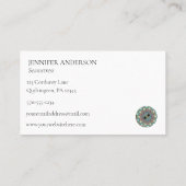 クレフター、シームスカラフルウッドのボタンコラージュ 名刺 (裏面)