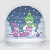 クレフティ雪だるま編み物スカーフカスタムフォト (正面)