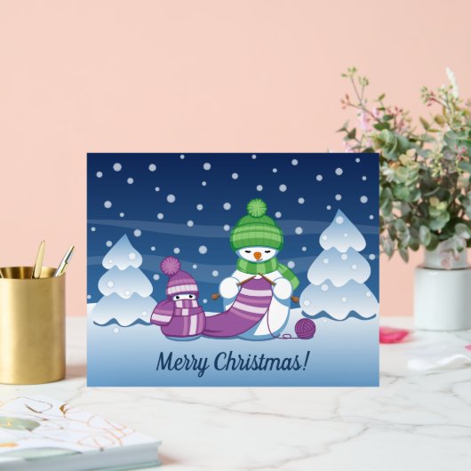 クレフティ雪だるま編み物スカーフ アクリルサイン (ウェディング)