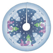 クレフティ雪だるま編み物スカーフ フリース ツリースカート (正面)