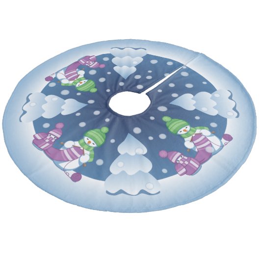 クレフティ雪だるま編み物スカーフ フリース ツリースカート (アングル)