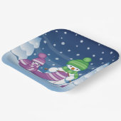 クレフティ雪だるま編み物スカーフ ペーパープレート (傾斜あり)