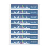 クレフティ雪だるま編み物スカーフ ラップアラウンド宛名ラベル (シート)